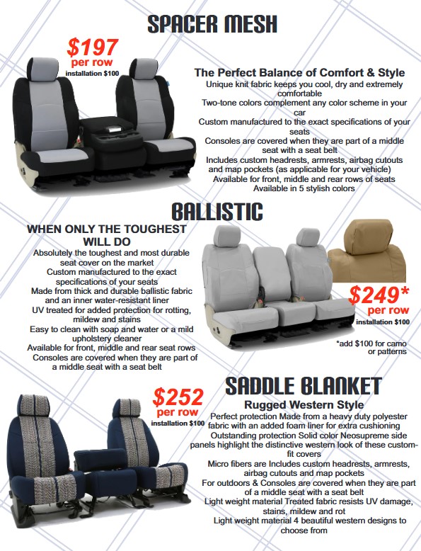 Seat Covers from Auto Trim of Eau Claire, WI